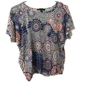 3/$15 Outback red geometric pattern short sleeve top